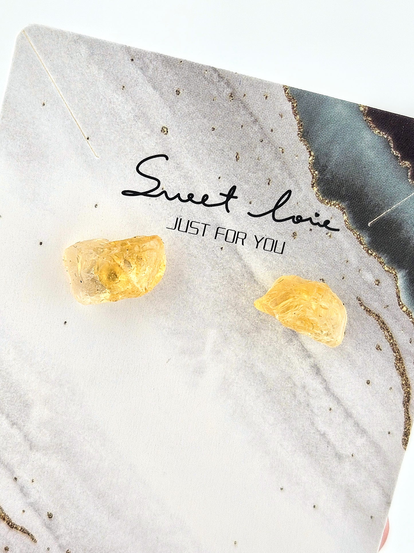 Sterling Silver Raw Citrine Earrings