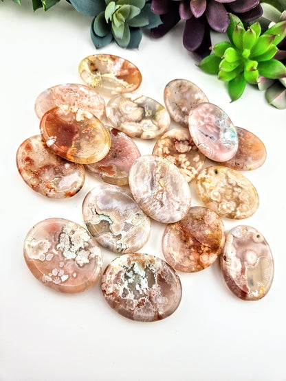 Flower Agate Worry Stone