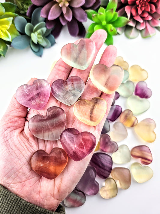 Small Rainbow Fluorite Heart