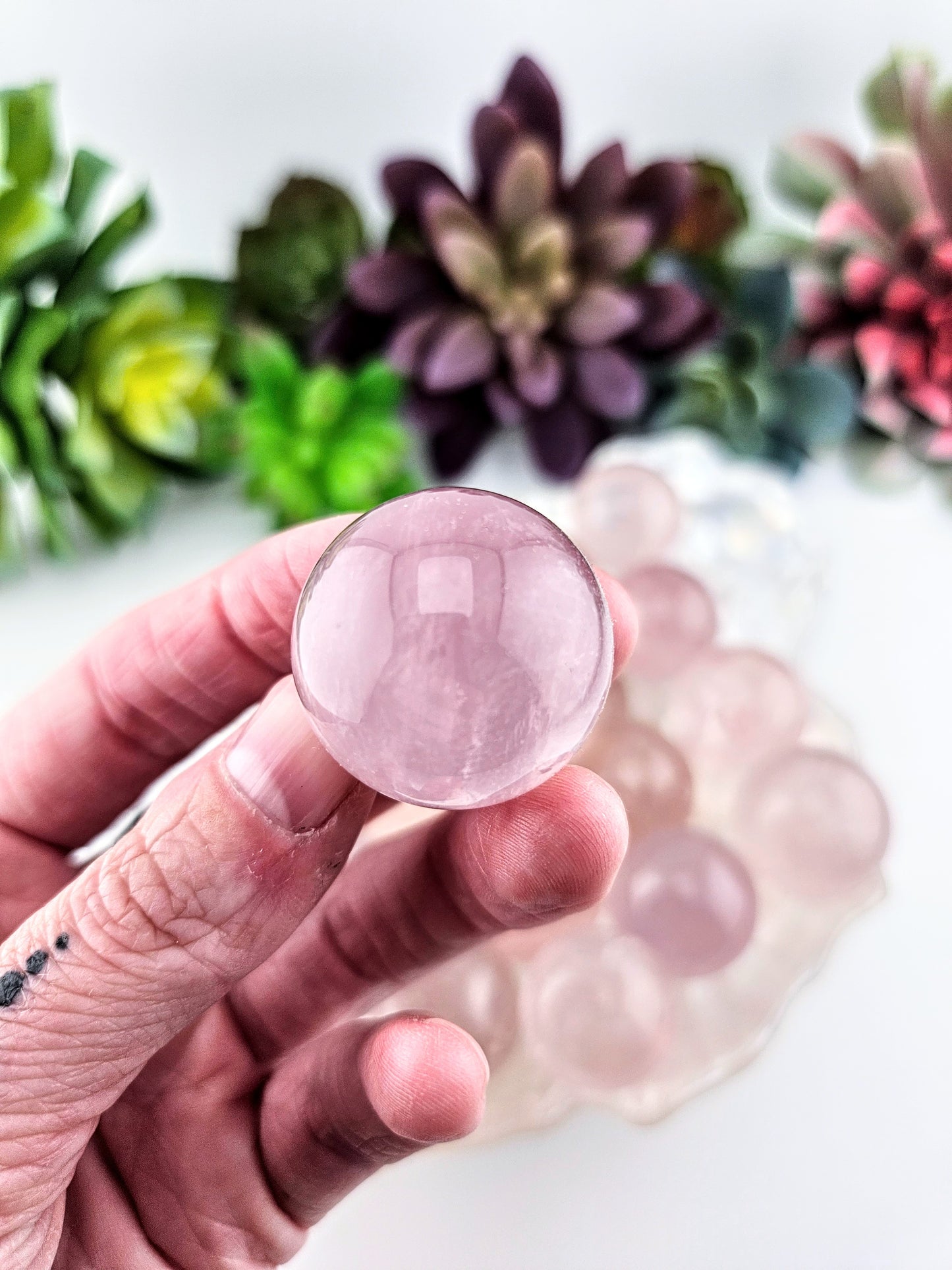 High-Quality Star Rose Quartz Sphere