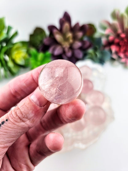 High-Quality Star Rose Quartz Sphere