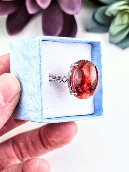 Fire Quartz Adjustable Ring