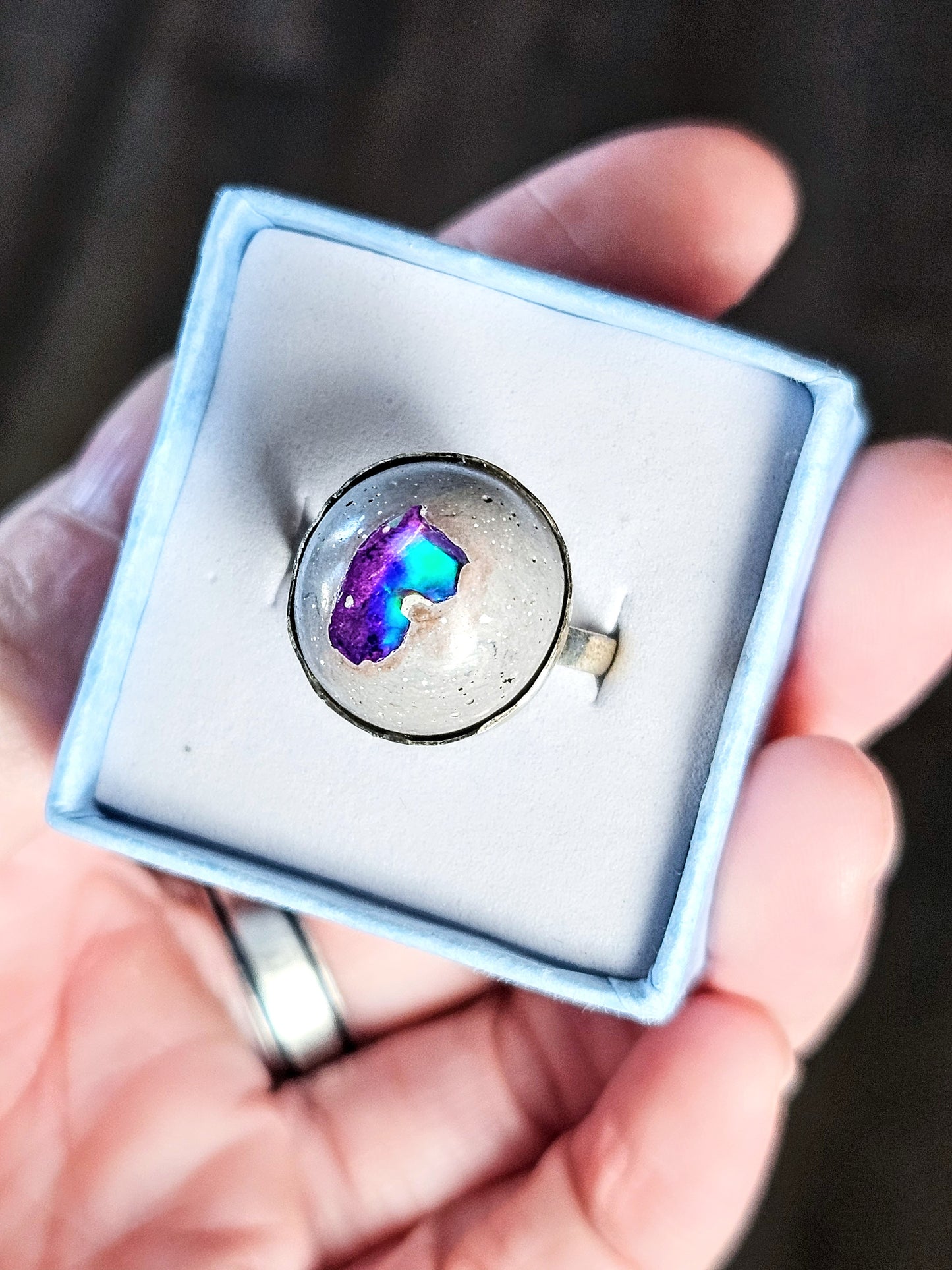 Galaxy Opal Sterling Silver Ring