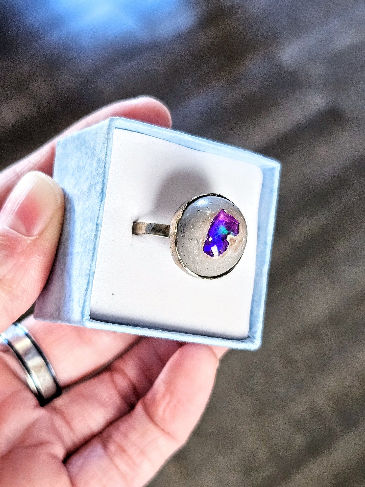 Galaxy Opal Sterling Silver Ring