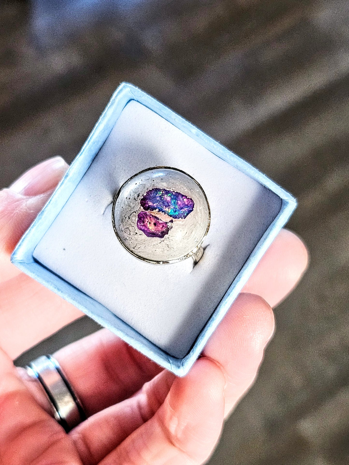 Galaxy Opal Sterling Silver Ring