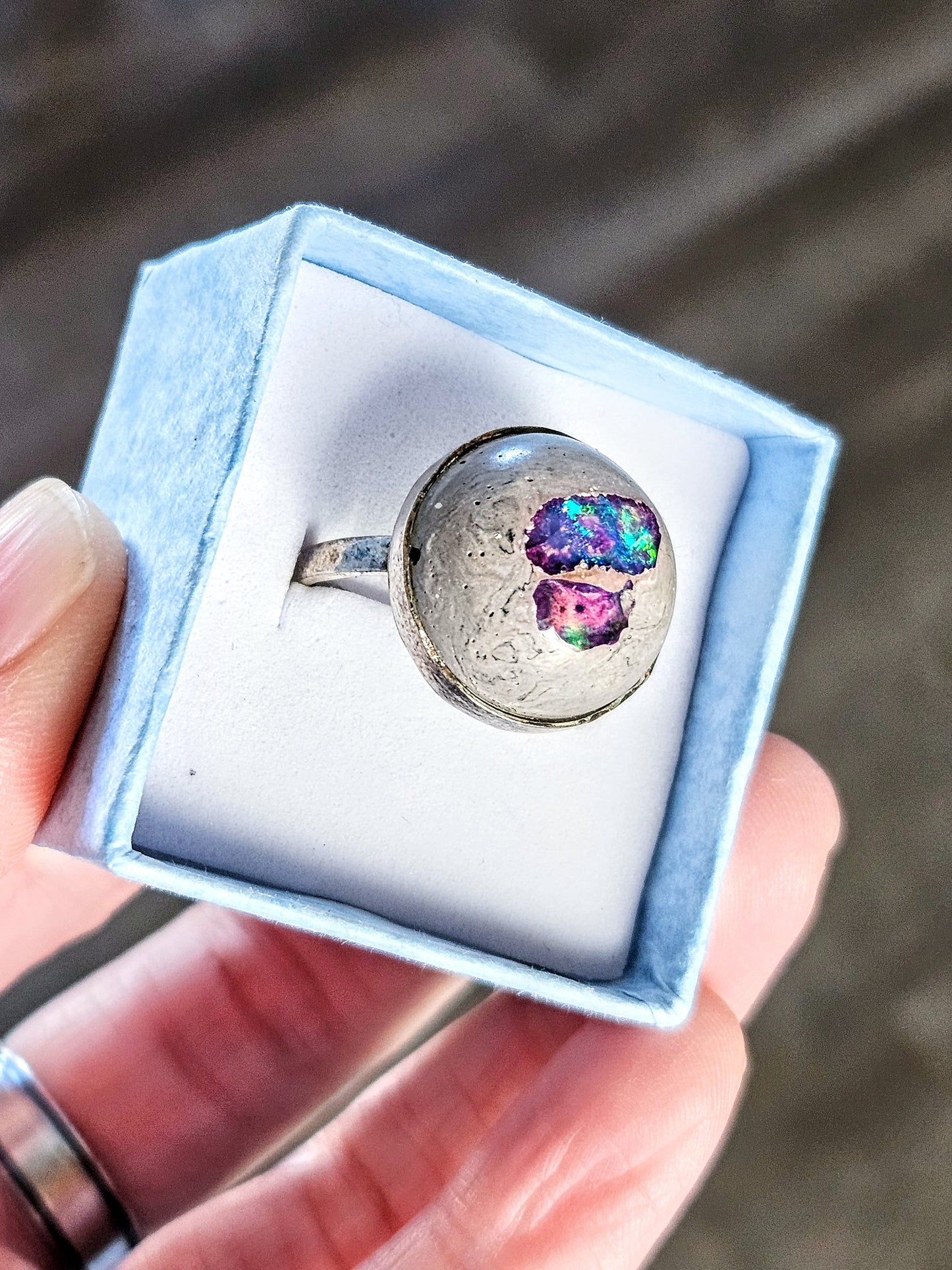 Galaxy Opal Sterling Silver Ring