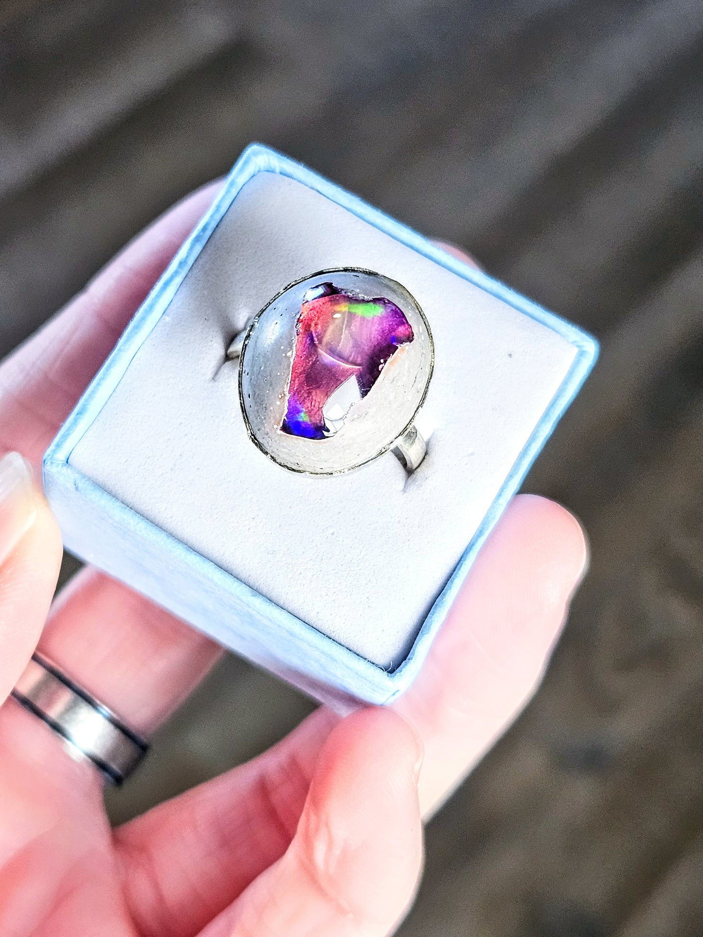 Galaxy Opal Sterling Silver Ring