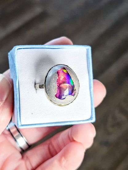 Galaxy Opal Sterling Silver Ring