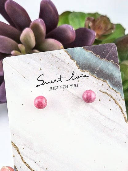 Sterling Silver Rhodonite Earrings