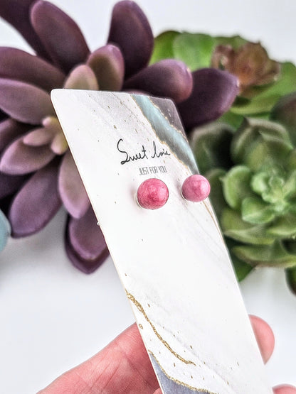 Sterling Silver Rhodonite Earrings