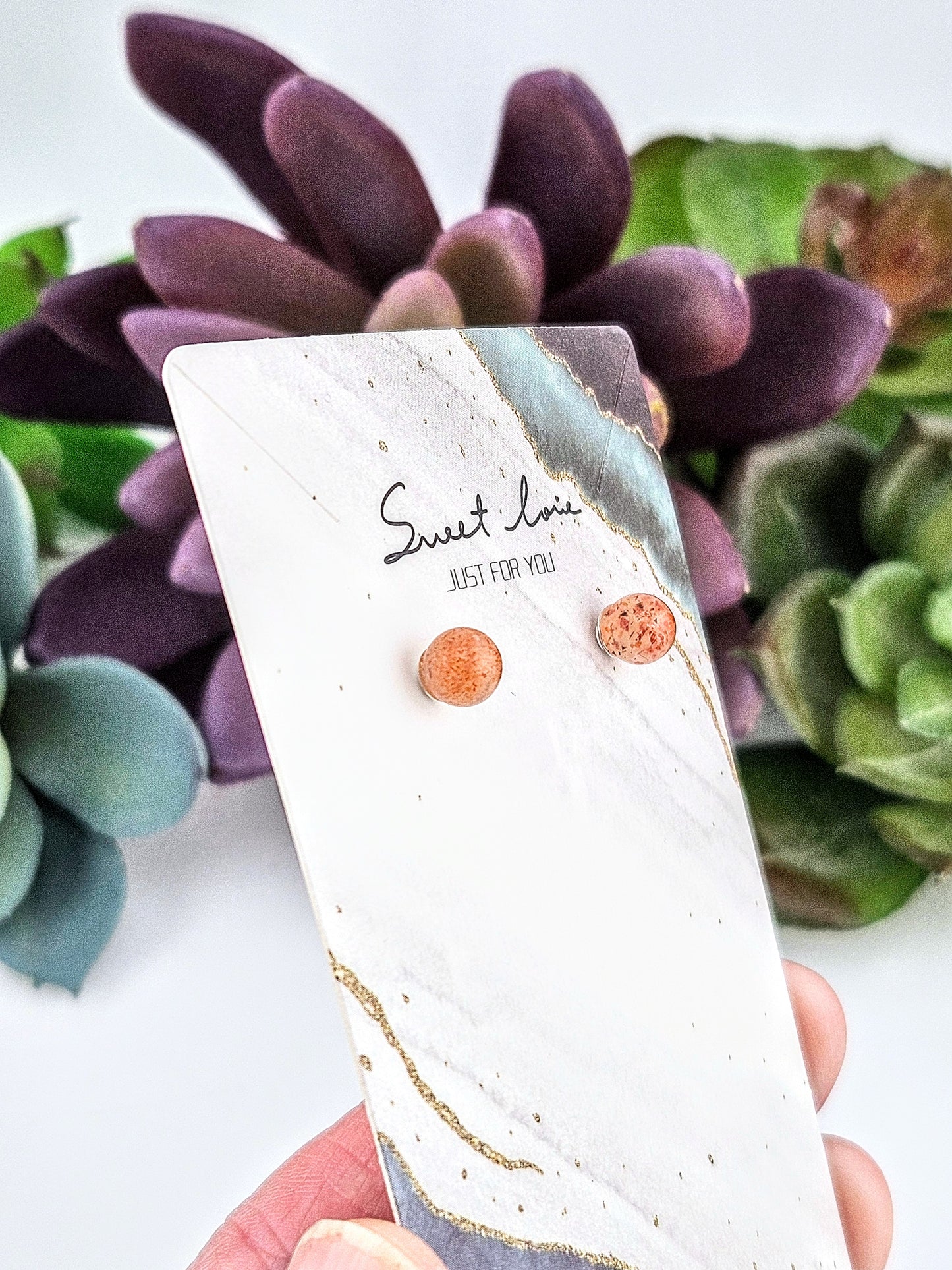 Sterling Silver Sunstone Earrings