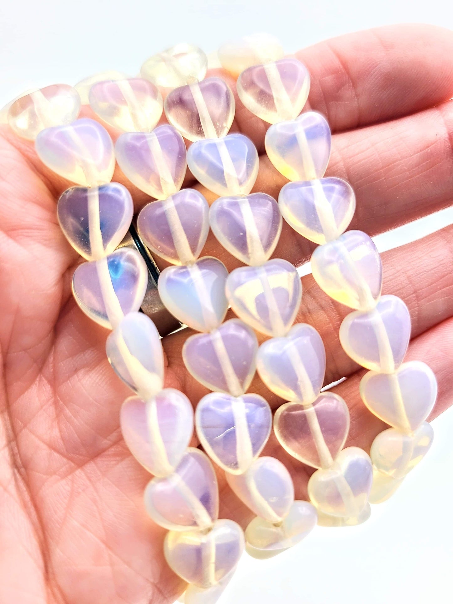 Opalite Heart 10mm Bracelet