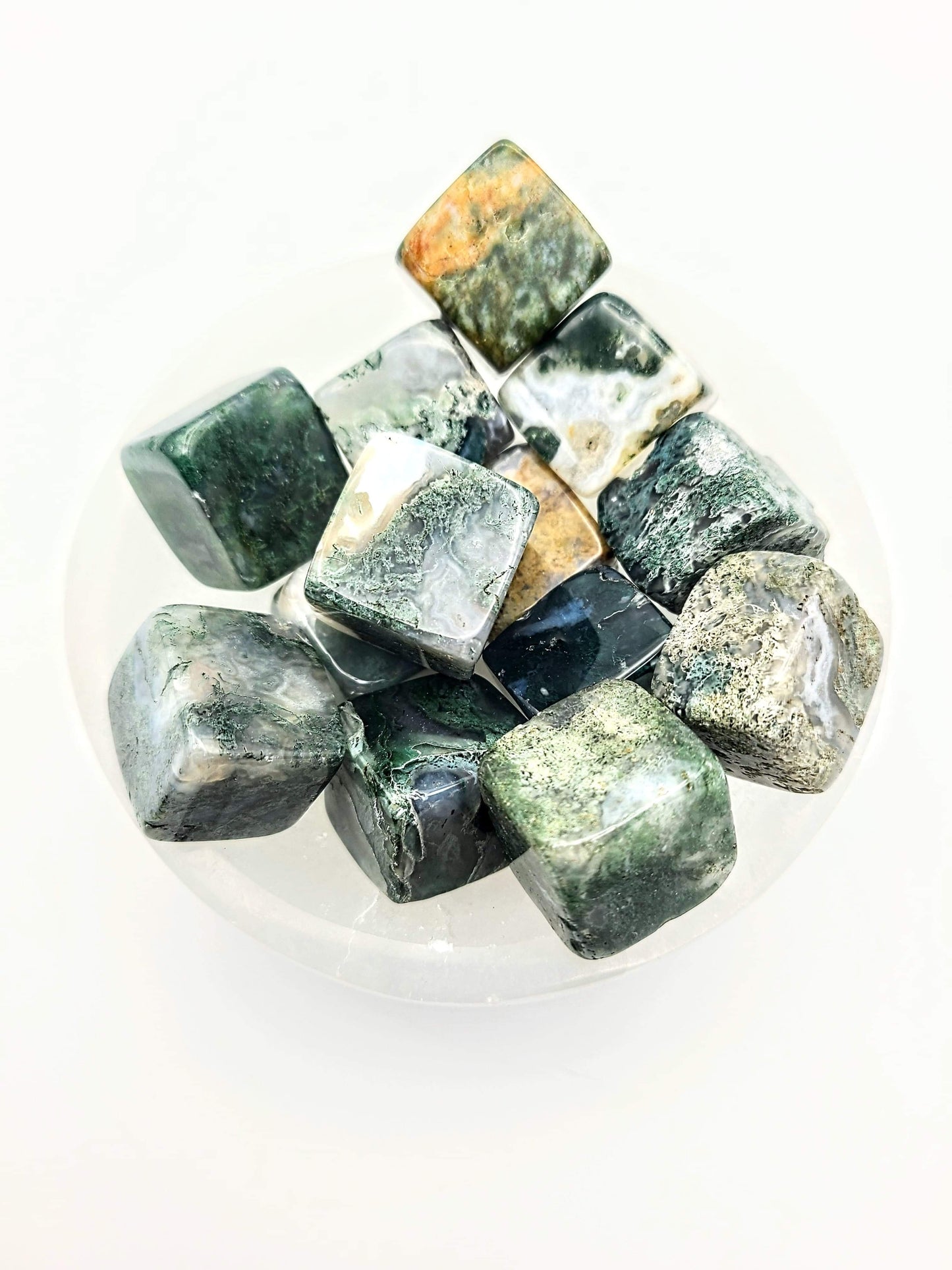 Moss Agate Cube