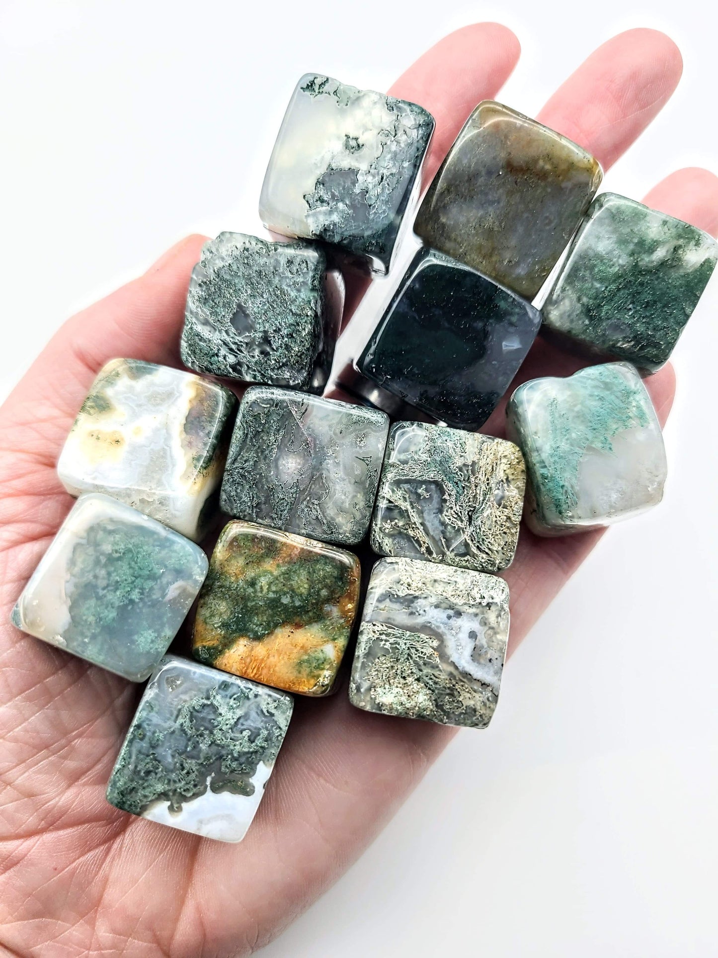 Moss Agate Cube